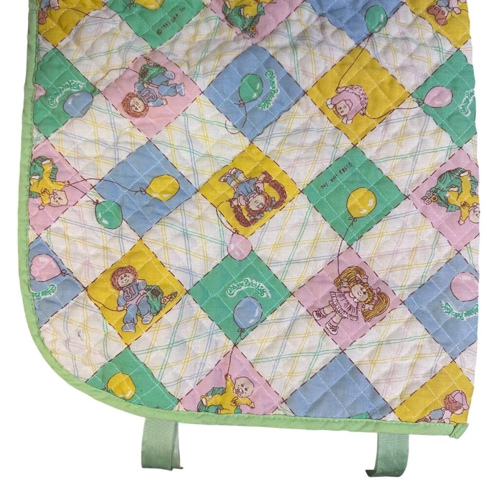 Vintage 1983 Cabbage Patch Kids Quilted Doll Sleeping Bag With Pastel Pattern & - Picture 9 of 12
